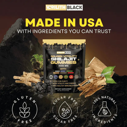 VirilithBlack™ Shilajit Gummies 6 - in - 1 - VIRILITH BLACK