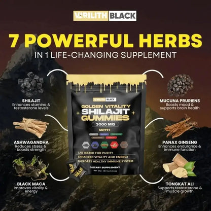 VirilithBlack™ Shilajit Gummies 6 - in - 1 - VIRILITH BLACK